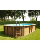 (4,36X3,36X1,19 PISCINA MADERA REF.790086) KIT PISCINA GRE MADERA NATURAL MODELO GRENADE