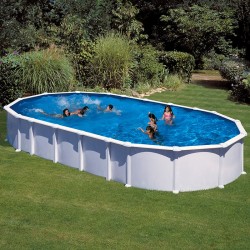 (500X300X132 BLANCA REF. KIT5088) KIT PISCINA GRE OVALADA SIN PATAS DE CHAPA DE ACERO LACADA. ESPECIAL SAT OFICIAL