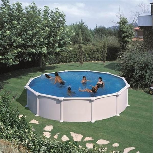 (300X120 BLANCA REF. K300WET) KIT PISCINA GRE REDONDA DE CHAPA DE ACERO LACADA.MODELO WET